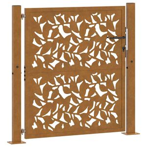 vidaXL Garden Gate 41.3x41.3" Weathering Steel Leaf Design