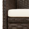 vidaXL Garden Sofa Brown PE rattan, steel, fabric (100% polyester)