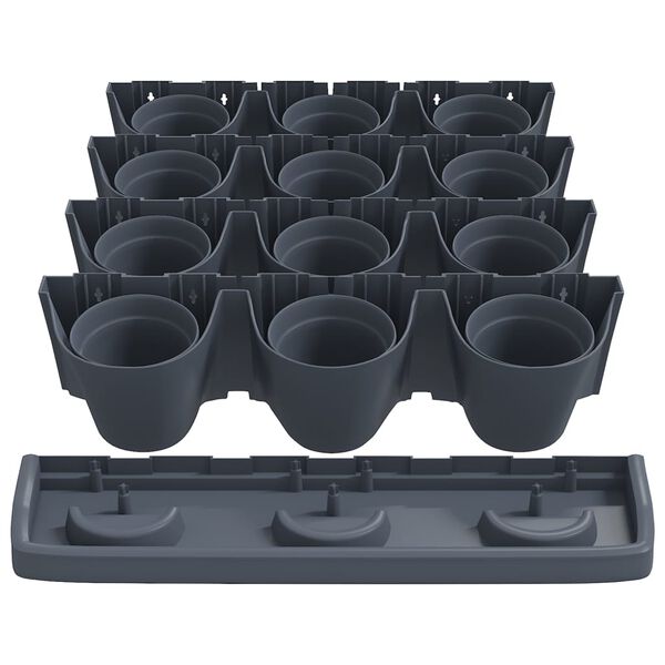 vidaXL Garden Plant Set Anthracite Polypropylene Large