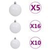vidaXL Artificial Hinged Christmas Tree 300 LEDs & Ball Set 94.5"