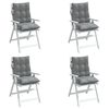 vidaXL Lowback Chair Cushion Set of 4 Gray Oxford fabric (100% polyester)