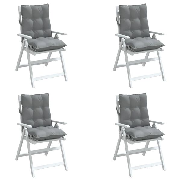 vidaXL Lowback Chair Cushion Set of 4 Gray Oxford fabric (100% polyester)