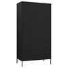 vidaXL Wardrobe Black Steel Large Wardrobe Rectangular Modern