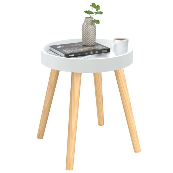 vidaXL Side Table White Engineered wood Small Durable Side Table