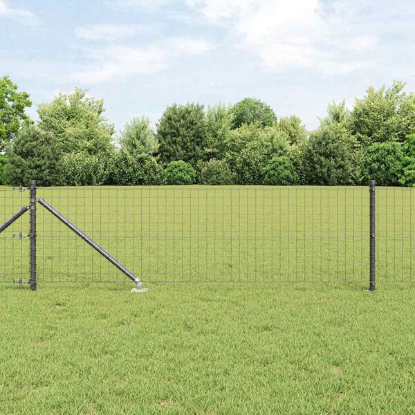 vidaXL Fence Post 52 pcs Grey 1.26 x 1.26 x 23.62 in