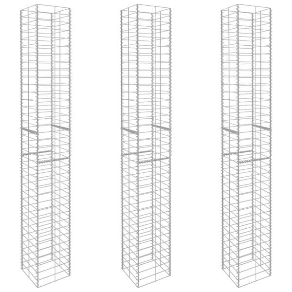 vidaXL Gabion Baskets 3 pcs Galvanized Steel 9.8"x9.8"x77.6"