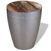 vidaXL Stool Brown, Silver Solid reclaimed wood, Aluminum Compact
