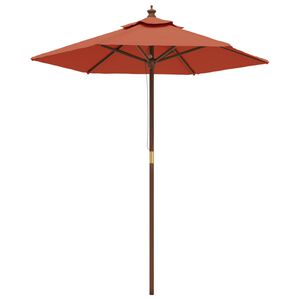 vidaXL Garden Parasol Terracotta Polyester, hardwood 77.2 in diameter