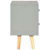 vidaXL Bedside Cabinet Set of 2 Grey MDF and Solid Pine Wood