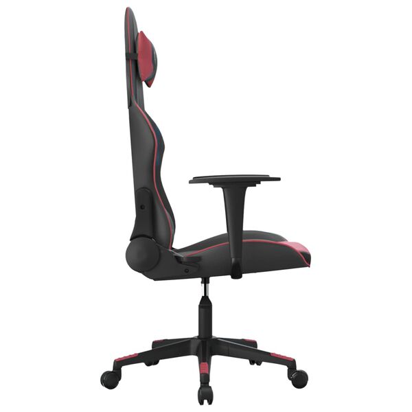 vidaXL Gaming Chair Black and Wine Red Faux Leather