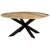 vidaXL Dining Table Varied Solid reclaimed wood, powder-coated steel Large