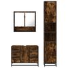 vidaXL Bathroom Furniture Set Smoked Oak Engineered wood, Metal, Glass