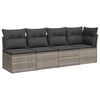 vidaXL Garden Sofa Set Grey PE rattan Standard UV-resistant materials