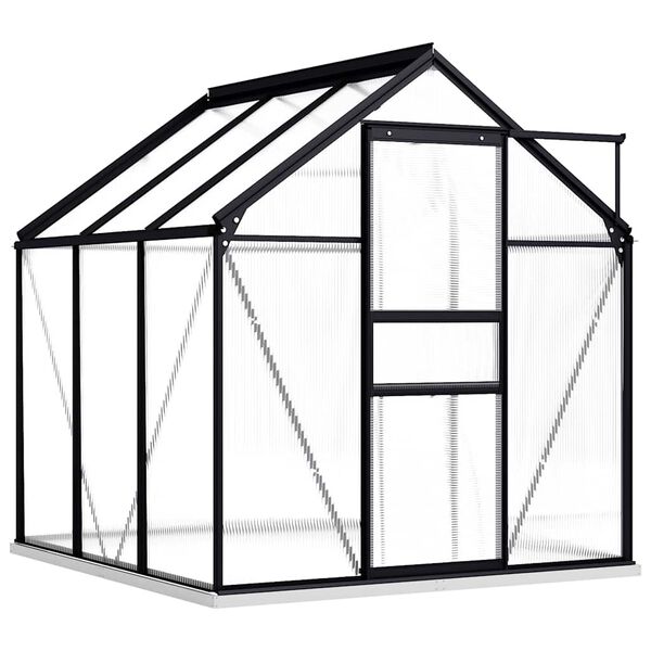 vidaXL Greenhouse Anthracite and Transparent Aluminum and Polycarbonate