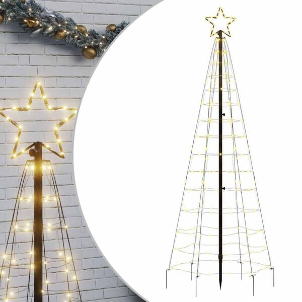 vidaXL LED Christmas Tree with Spikes 220 LEDs Warm White 70.9"