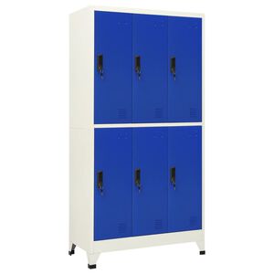vidaXL Locker Cabinet Grey and Blue Steel Medium Locker Cabinet