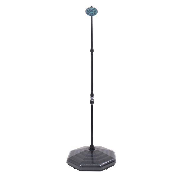 vidaXL Solar Shower Black Aluminum Standard Height-Adjustable