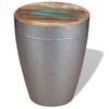 vidaXL Stool Brown, Silver Solid reclaimed wood, Aluminum Compact