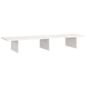 vidaXL Monitor Stand White 39.4x10.6x5.9" Solid Wood Pine