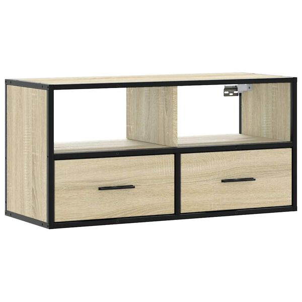 vidaXL TV Cabinet Sonoma Oak Engineered wood, metal Medium TV Cabinet
