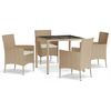 vidaXL Patio Dining Set Set of 4 Beige
