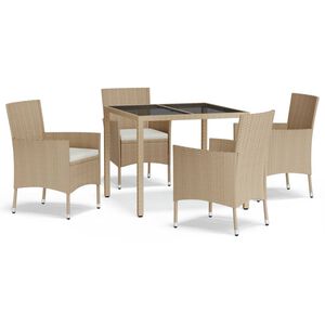 vidaXL Patio Dining Set Set of 4 Beige