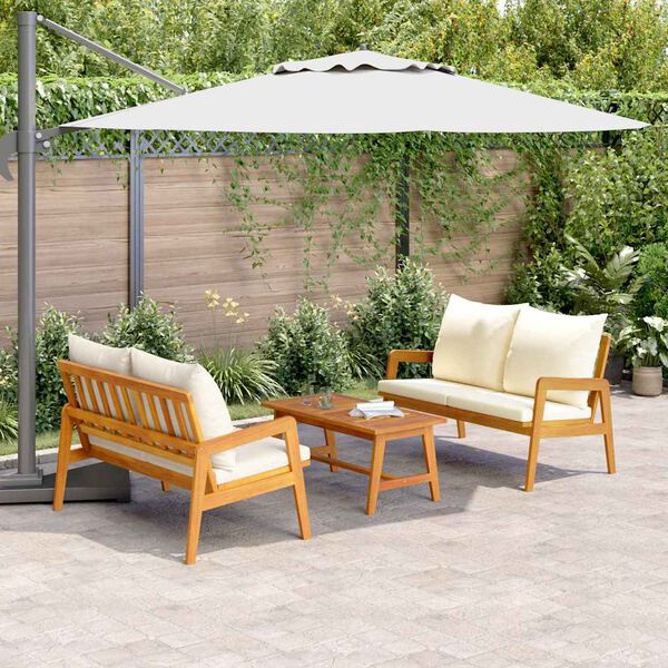 vidaXL Bistro Set with Cushion 3 pcs Brown 45.28 x 25.59 x 27.95 in