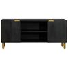 vidaXL TV Cabinet Black Engineered wood, Solid mango wood, Brass