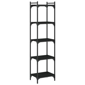 vidaXL Bookcase Black Engineered wood and metal Medium Bookcase