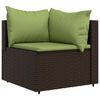 vidaXL Patio Corner Sofa Brown PE rattan Medium Adjustable Feet