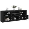 vidaXL Sideboard Black Engineered wood, Glass Medium Sideboard