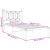 vidaXL Bed Frame White Steel Twin Bed Frame Rectangular Modern