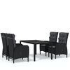 vidaXL Garden Dining Set Black