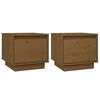 vidaXL Bedside Cabinet Set of 2 Honey brown Solid pinewood Standard