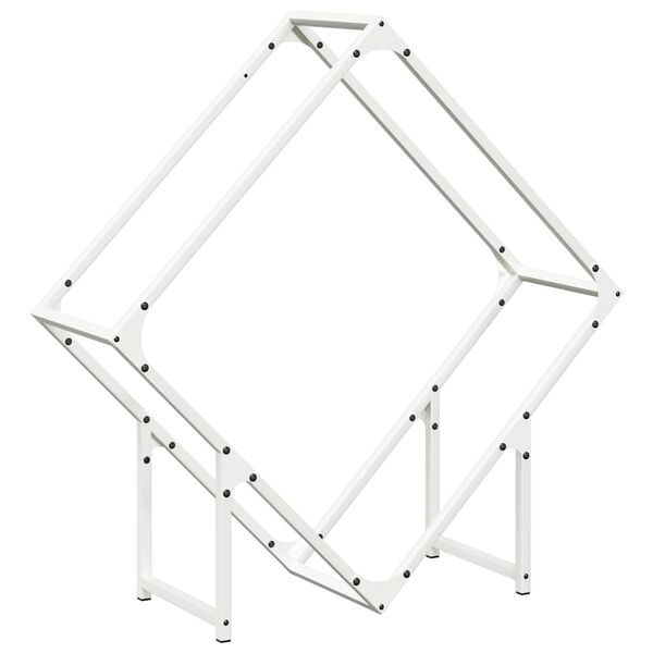 vidaXL Firewood Rack White 31.5x9.8x31.5" Cold-rolled steel