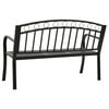 vidaXL Garden Bench Black Powder-coated steel Medium Durable