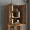 vidaXL Hanging Wall Cabinet Smoked oak Engineered wood, glass