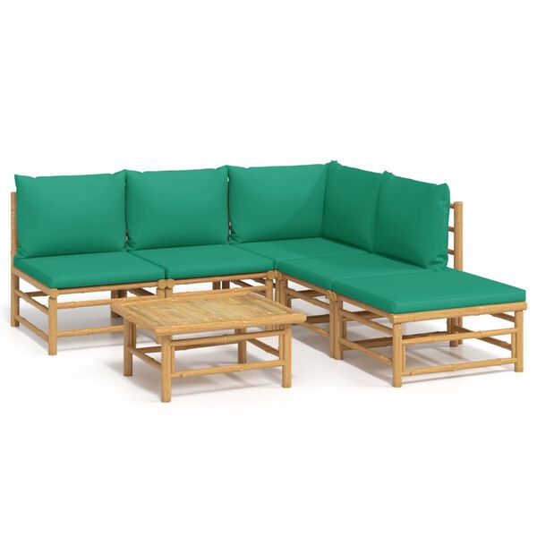 vidaXL Garden Lounge Set Natural Bamboo Large Modular