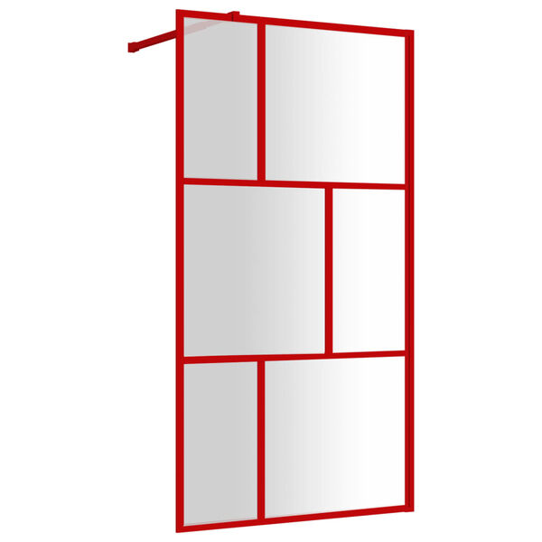 vidaXL Walk-in Shower Wall with Clear ESG Glass Red 39.4"x76.8"