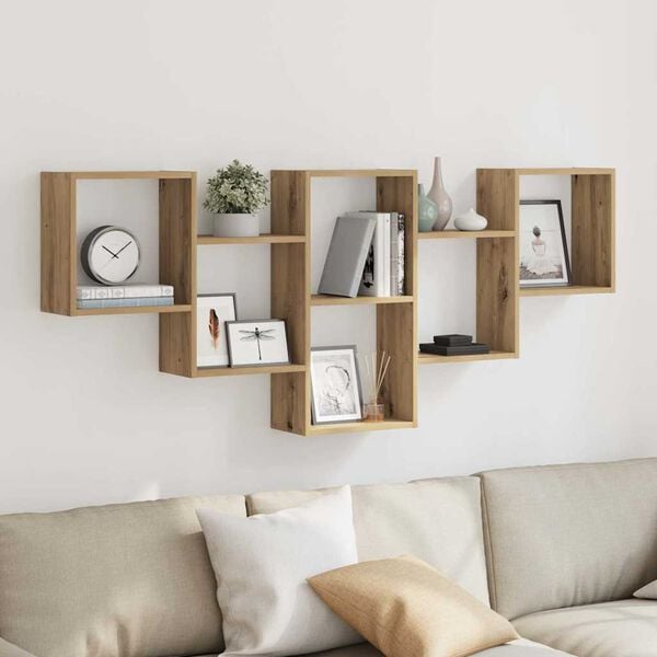 vidaXL Wall Shelf Artisian Oak 62.6x7.1x26.0" Engineered Wood