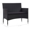 vidaXL Garden Sofa Set Black PE rattan Removable Covers Garden Sofa Set