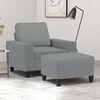 vidaXL Sofa Chair with Footstool Light Gray 23.6" Fabric