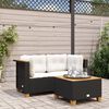 vidaXL Garden Sofa Set of 2 Black PE Rattan Regular Modular