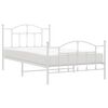 vidaXL Bed Frame White Powder-coated steel 39.4 x 78.7 in Bed Frame