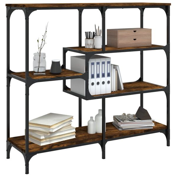 vidaXL Console Table Smoked Oak Engineered Wood Medium Adjustable Feet