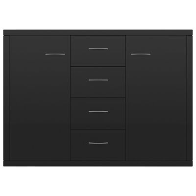 vidaXL Sideboard High Gloss Black 34.6" x 11.8" x 25.6" Engineered Wood