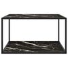 vidaXL Coffee Table Black Tempered glass, powder-coated steel Medium