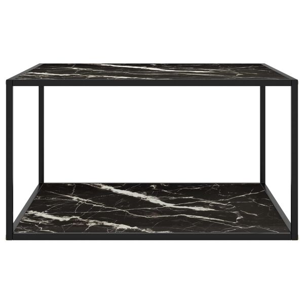 vidaXL Coffee Table Black Tempered glass, powder-coated steel Medium