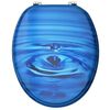 vidaXL WC Toilet Seats with Lid 2 pcs MDF Blue Water Drop Design (2x146906)