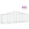 vidaXL Gabion Basket Set of 13 Silver Galvanized iron Large